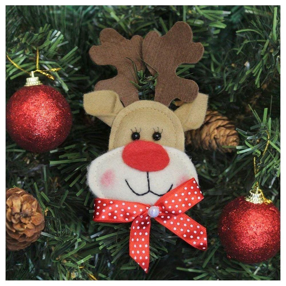 Enfeite Pendente Para árvore De Natal Rena 13cm 6 Unidades