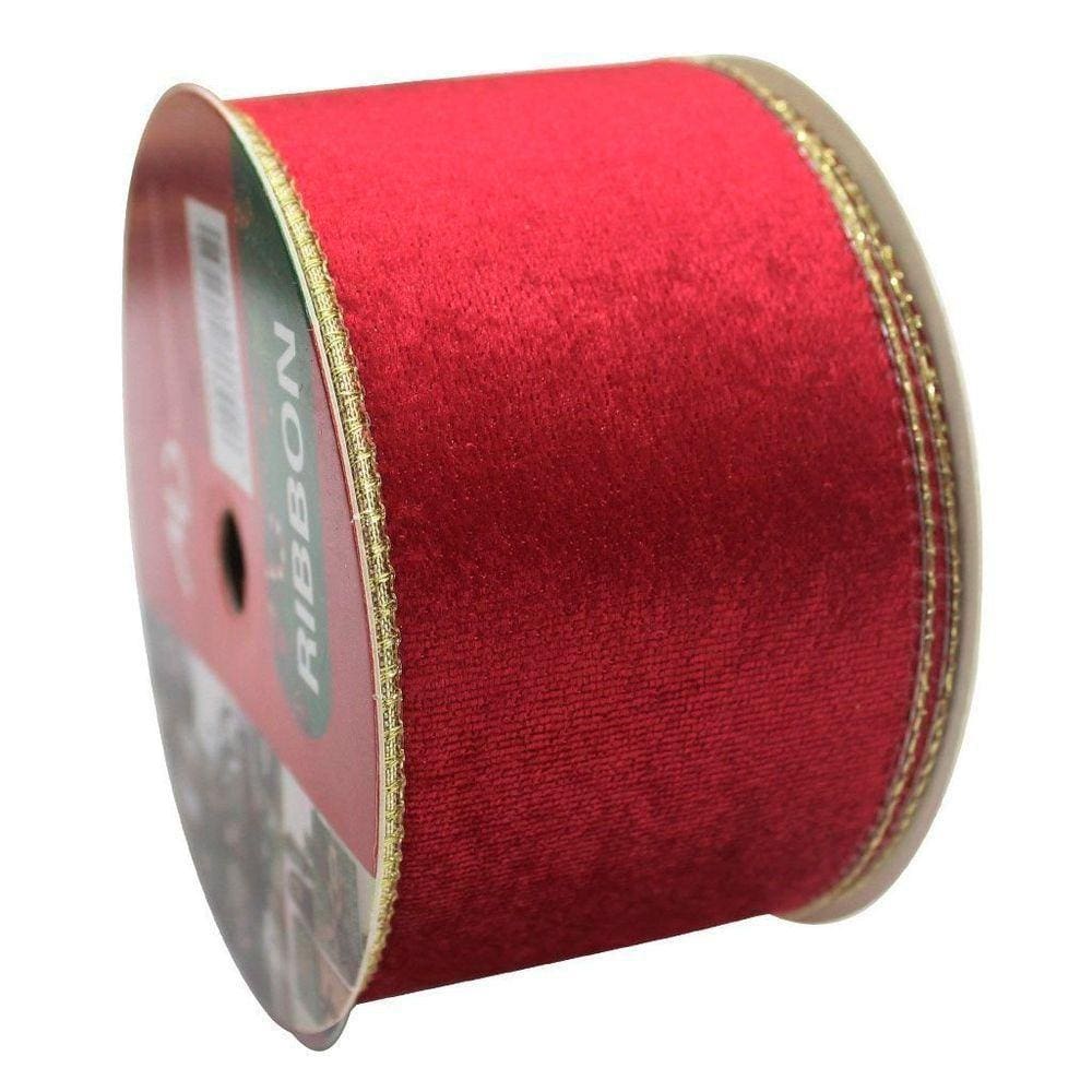 Fita Aramada Decoração Natalina 6cm X 9,14m Vermelha