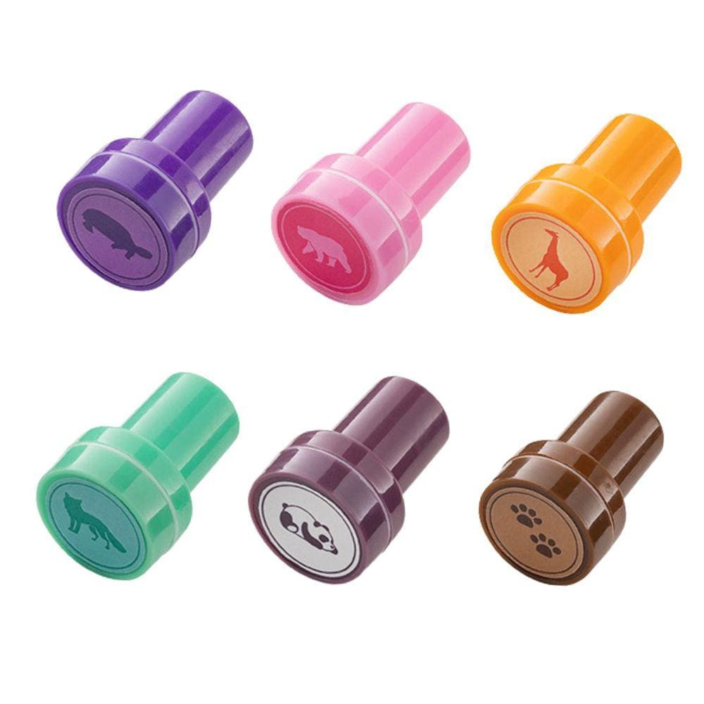 Kit 06 Carimbo Zoo Infantil Animais BRW