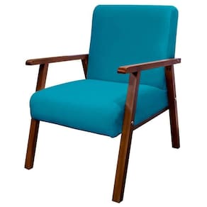 Poltrona Decorativa Bally Quarto De Menina Tecido Azul Turquesa - Wd Decor