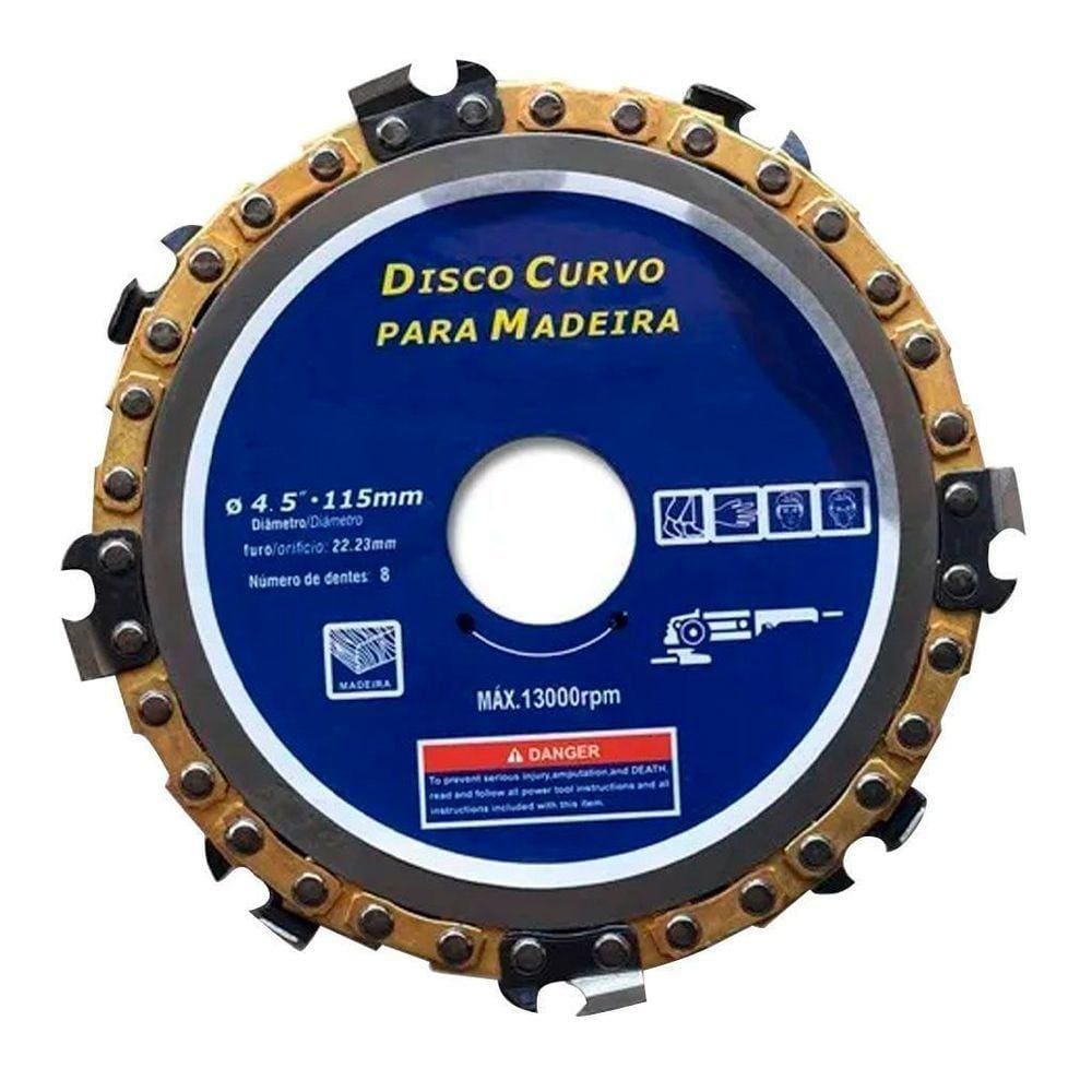 Kit 2 Discos Esmerilhadeira Com Corrente Para Madeira 4,5&quot; 115mm