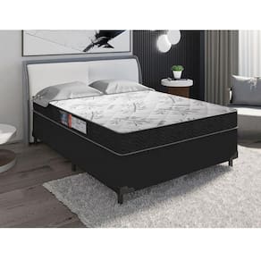 Cama Box Casal + Colchão Portobel Egito Ortopédico D28 59x138x188