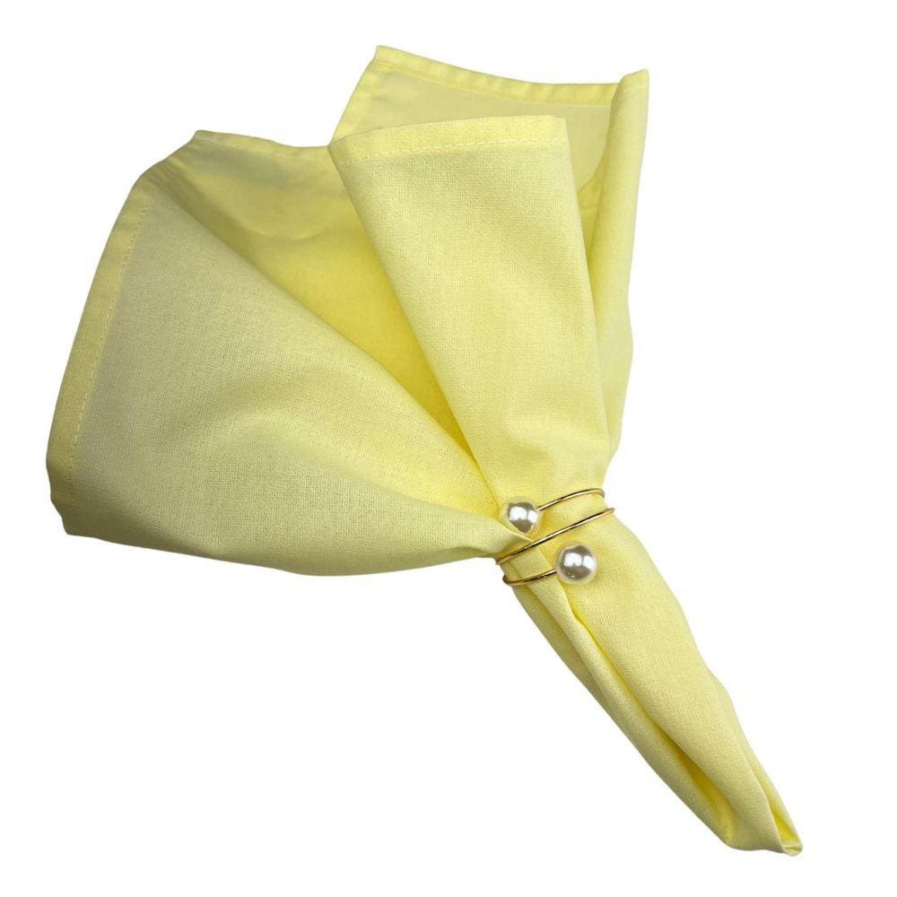 Guardanapo De Boca Tecido Liso 4 Unidades Amarelo