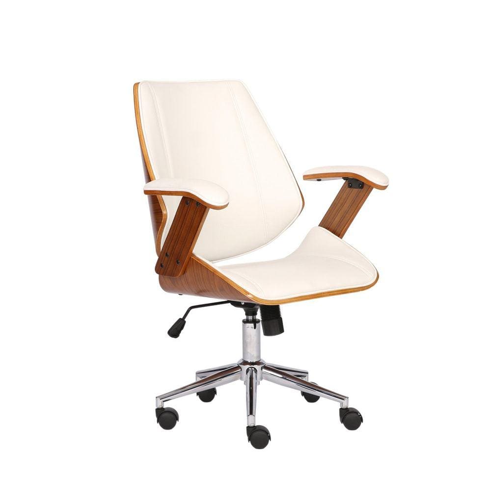 Cadeira para Escritório Presidente Bergen Baixa 3331 Branca/Marrom