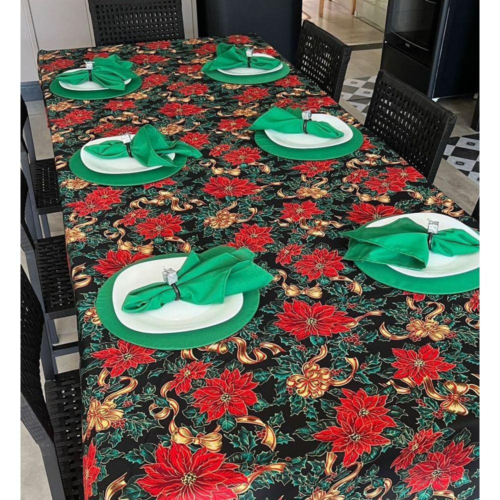 Toalha De Mesa Retangular Natal 2,20m X 1,50m