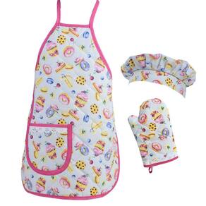 Kit Avental Infantil com Touca e Luva 3 Pçs Docinho