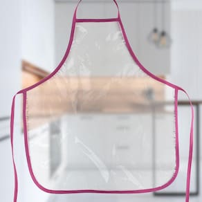 Avental Infantil Escolar Pintura Plástico Transparente Rosa