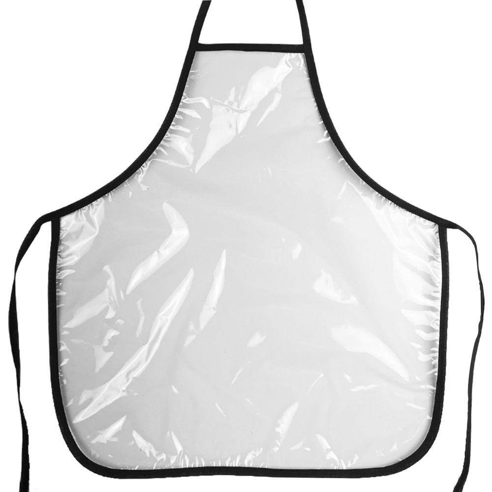 Avental Infantil Escolar Pintura Plástico Transparente Preto