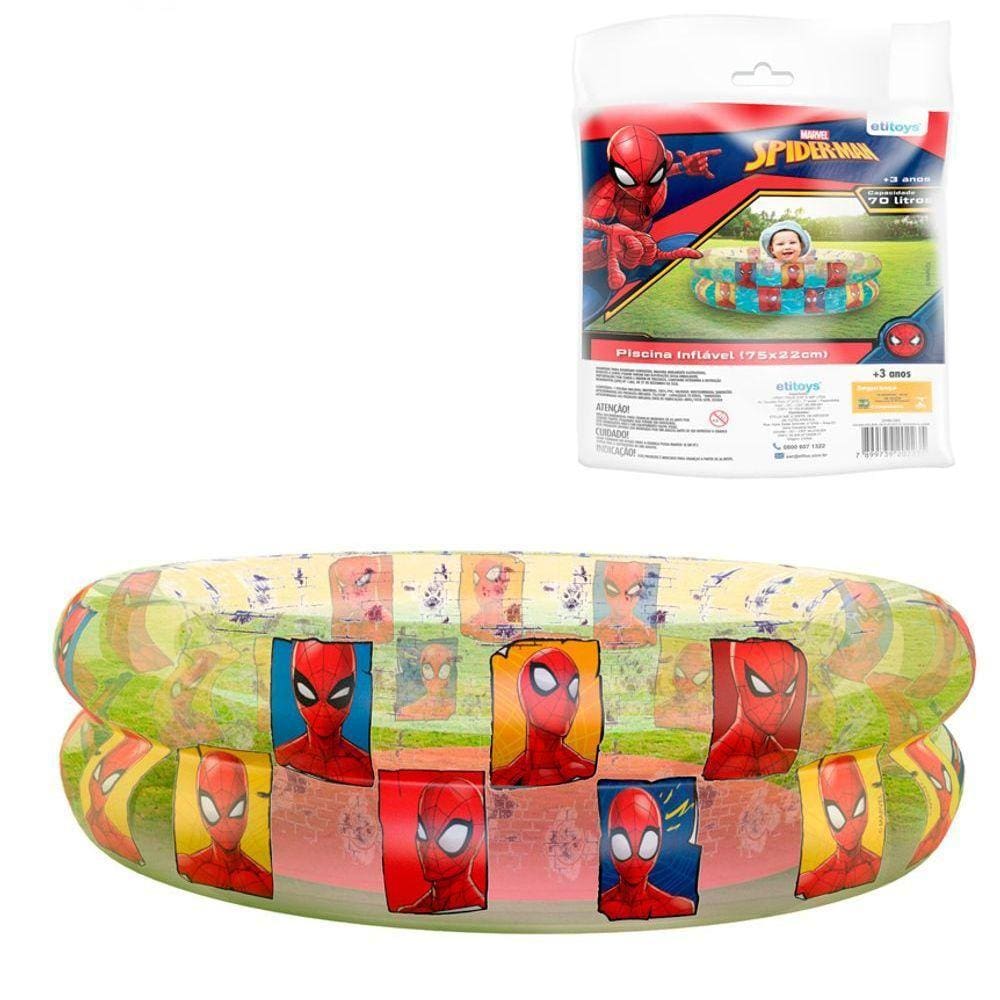 Piscina Infantil Inflável Homem Aranha 70 Lts + 50 Bolinhas