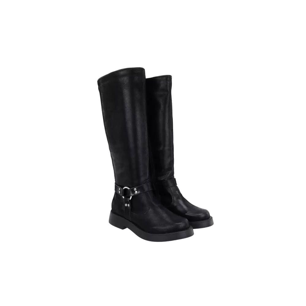 Bota Casual Feminino Cano Alto Tira e Argola Minimalista Confortável Inverno