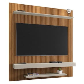 Painel para TV 60 Pol 150cm Lima B02 Ripado/Off White - Mpozenato