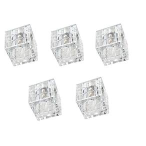 5 Spot Embutir Cristal K9 7Cm Quadrado Quarto Ac974