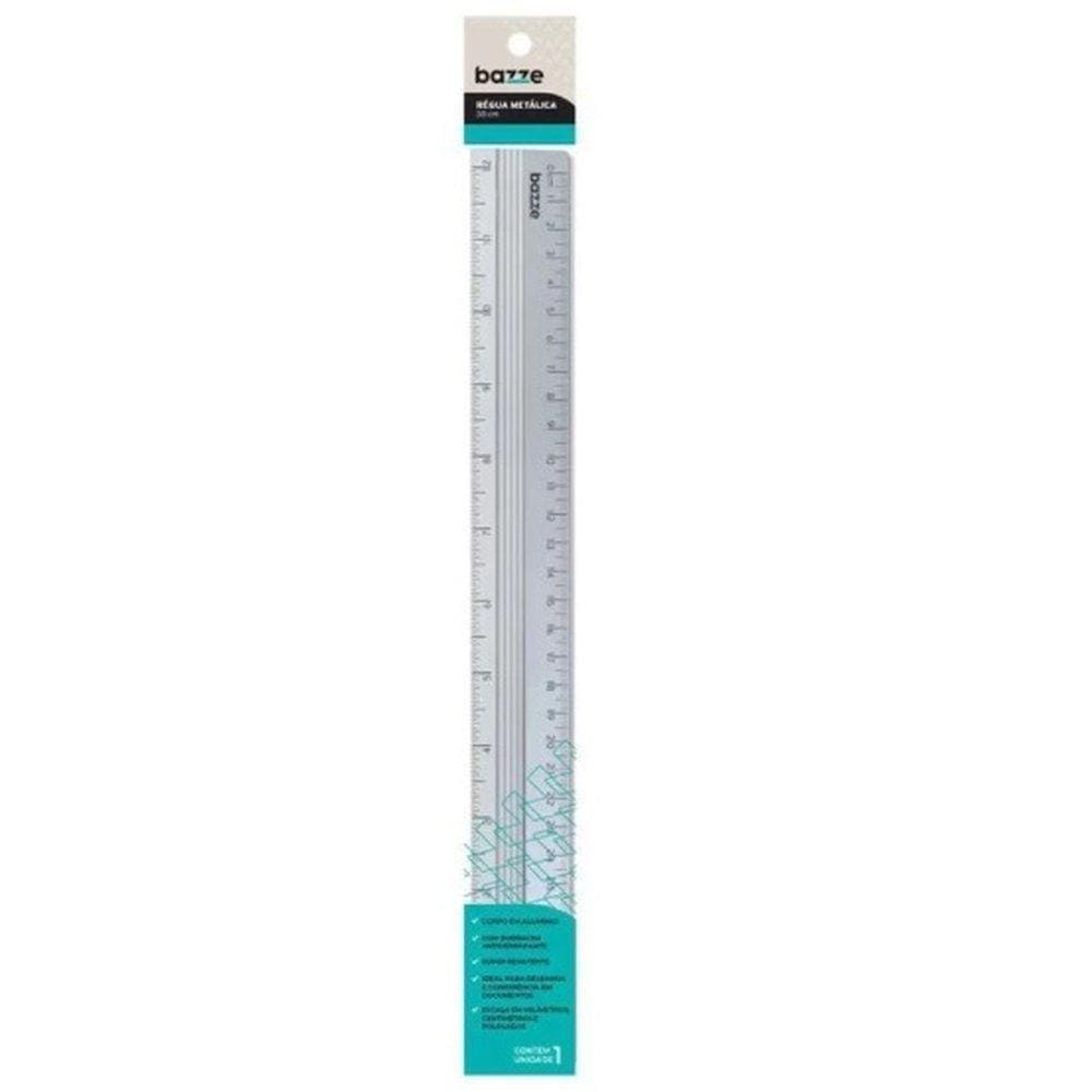 Régua 30cm Metal Bazze Tris