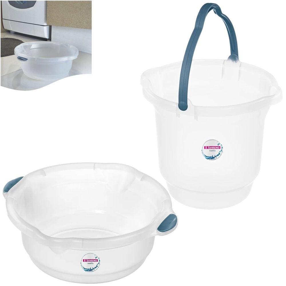 Kit Balde 12 Litros Bacia Plástica Para Limpeza Casa Lavanderia - Sanremo