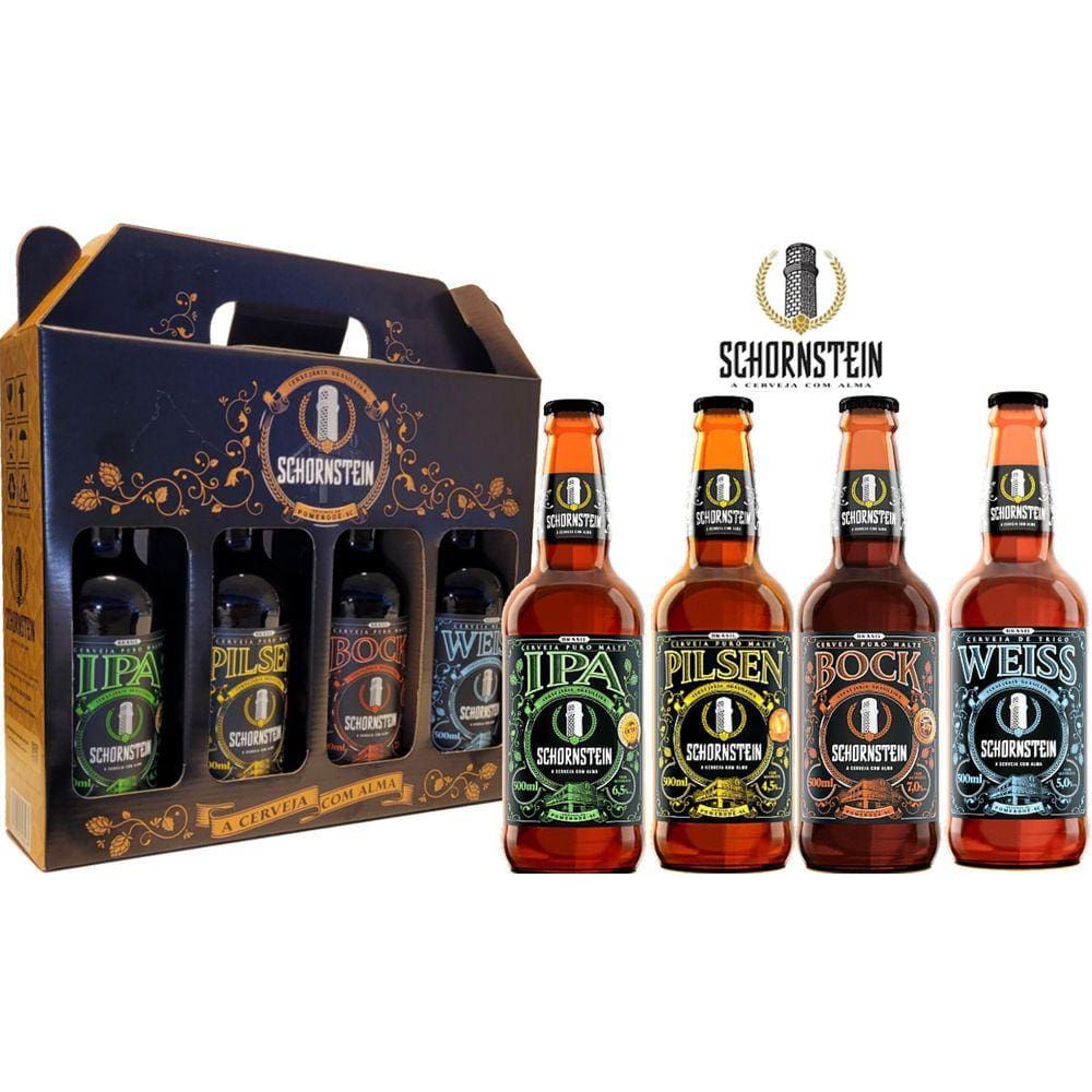 Kit Presente Cerveja Schornstein 4 Garrafas De 500 Ml