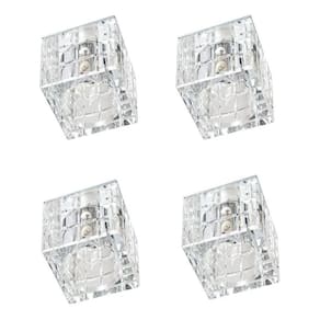 4 Un. Spot Embutir Cristal K9 Quadrado 7Cm Quarto Sala Ac974
