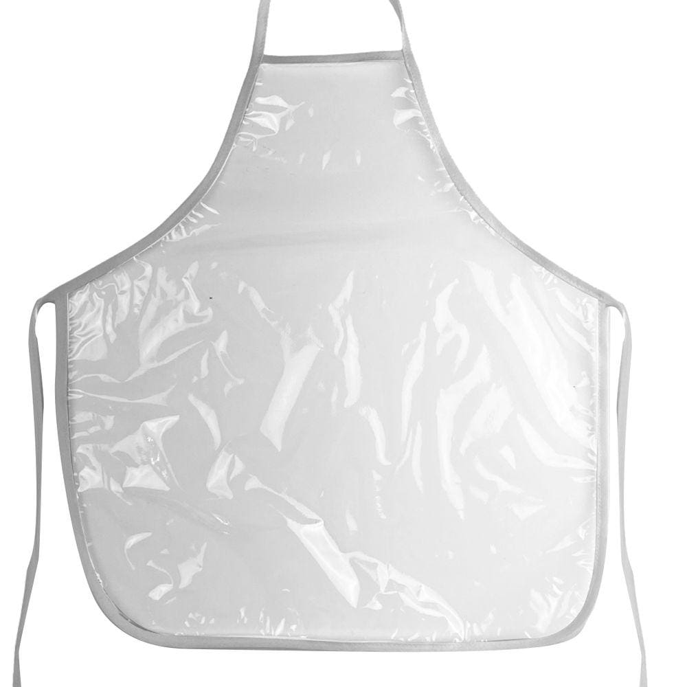 Avental Infantil Escolar Pintura Plástico Transparente Branco
