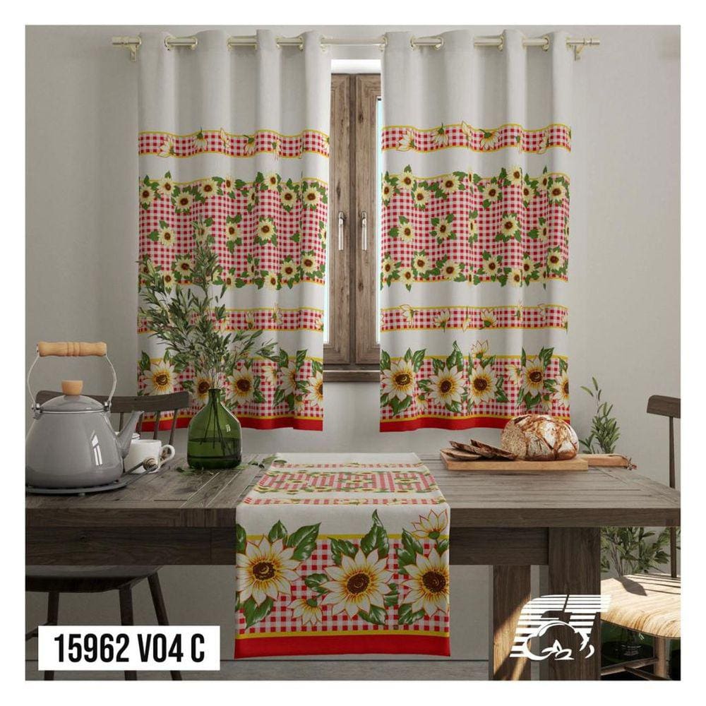 Cortina de Cozinha Tecido Oxford Estampado