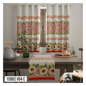 Cortina de Cozinha Tecido Oxford Estampado