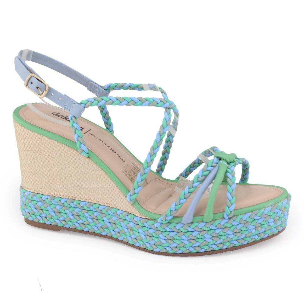 Sandália feminina Dakota Y0241 Anabela Corda Trança Cores