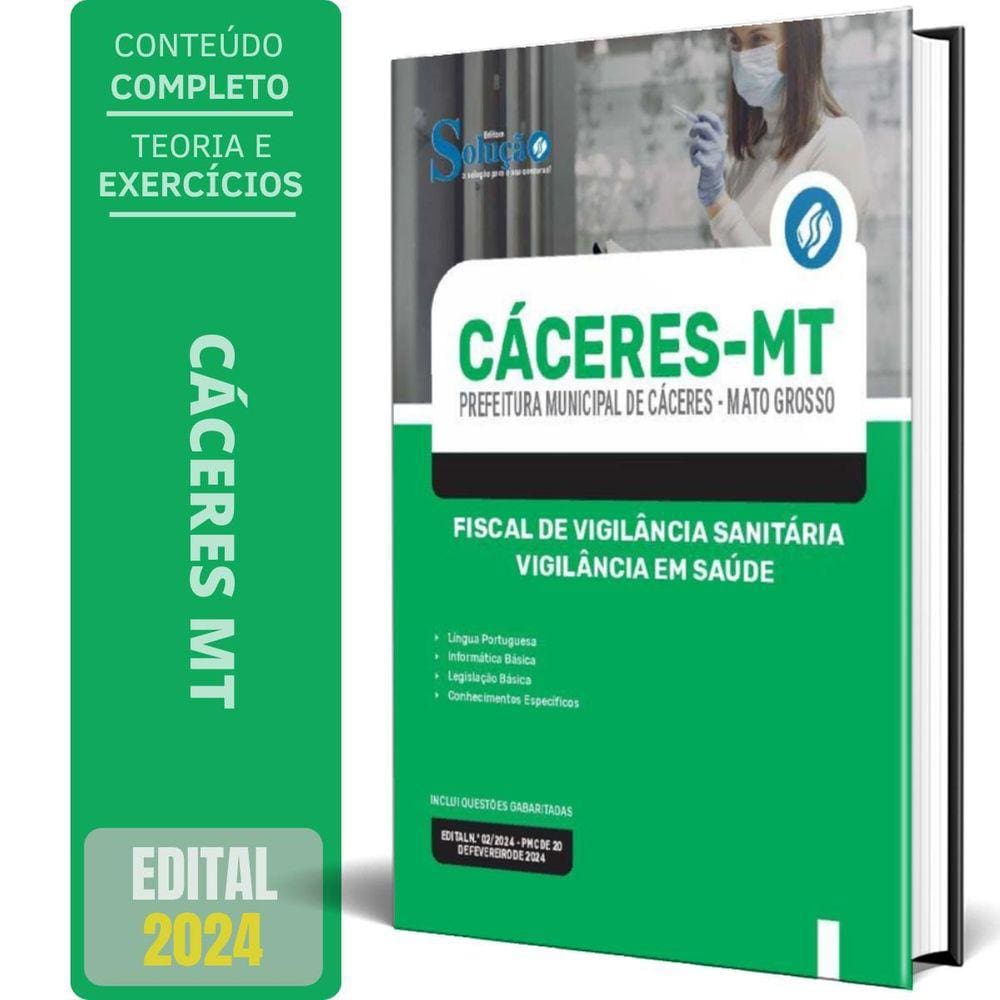 Apostila Prefeitura Cáceres Mt 2024 Fiscal Vigilância