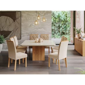 Conjunto Sala de Jantar Mesa Ana 130cm 8 Cadeiras Fernanda Cimol
