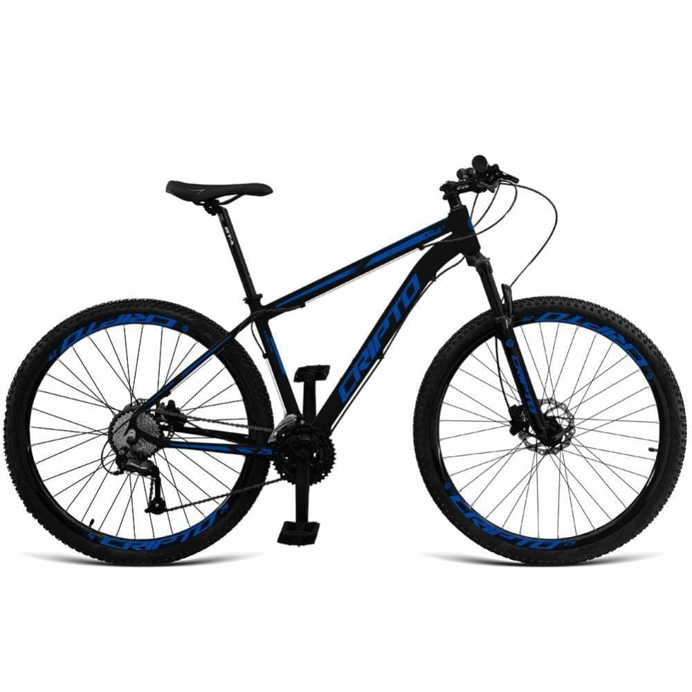 Bicicleta Aro 29 Cripto 24v Shimano Fr. Hidraulico-trava-k7 - Preto-azul - 21” Preto-azul