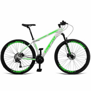 Bicicleta Aro 29 Cripto 24 Marchas Freios Disco E Suspensão - Branco-verde - 19" Branco-verde