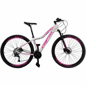 Bicicleta Aro 29 Cripto 24v Shimano Fr. Hidraulico Trava-k7 - Branco-rosa - 17" Branco-rosa