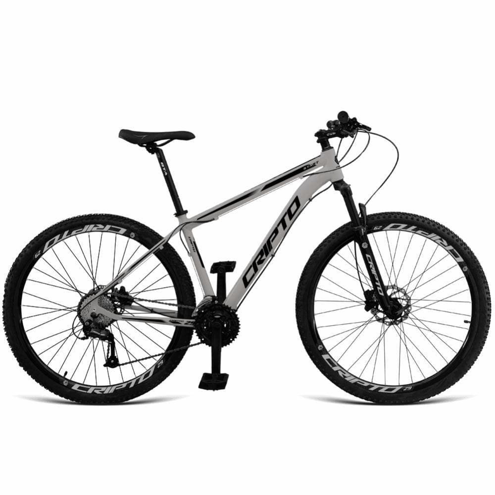 Bicicleta Aro 29 Cripto 24 Marchas Shimano E Freios A Disco - Prata-preto - 19" Prata-preto