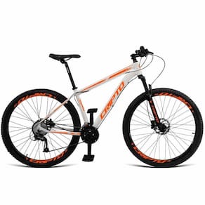 Bicicleta Aro 29 Cripto 24 Marchas Shimano E Freios A Disco - Branco-laranja - 17" Branco-laranja