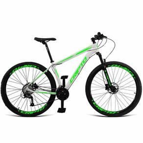 Bicicleta Aro 29 Cripto 24 Marchas Freios Disco E Suspensão - Branco-verde - 17" Branco-verde