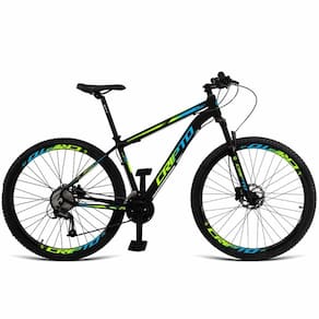 Bicicleta Aro 29 Cripto 27 Marchas Freio Hidráulico Trava-k7 - 17" Preto-verde E Azul