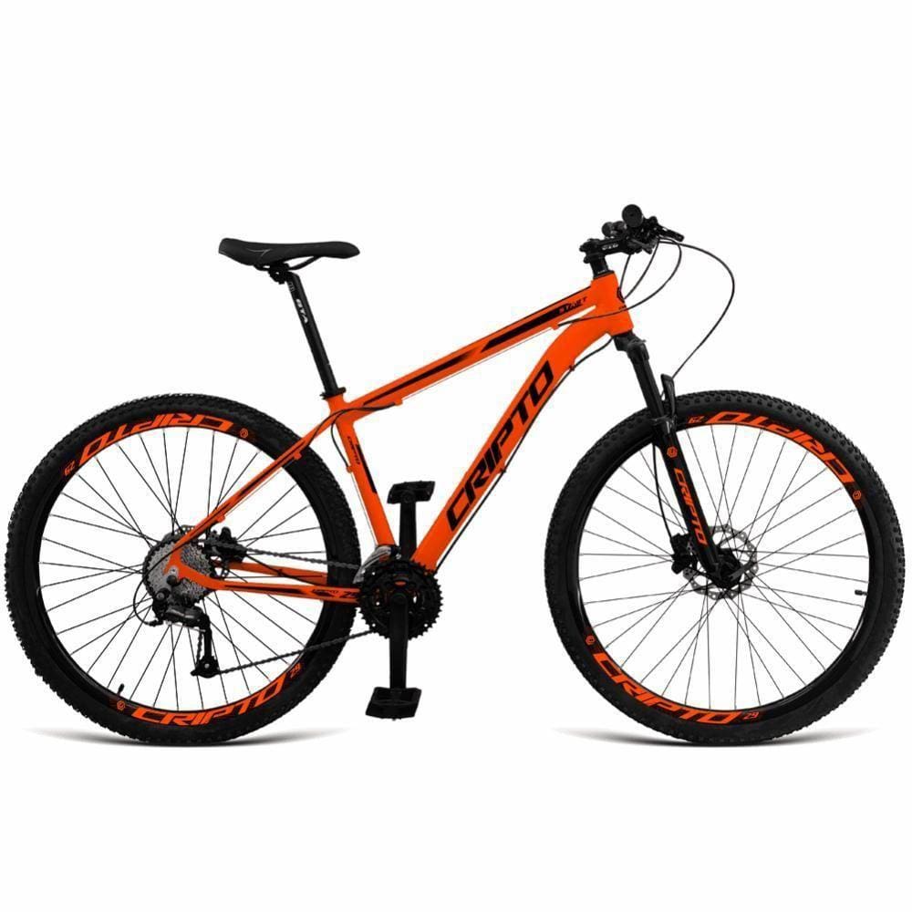 Bicicleta Aro 29 Cripto 24v Shimano Fr. Hidraulico-trava-k7 - Laranja-preto - 21” Laranja-preto
