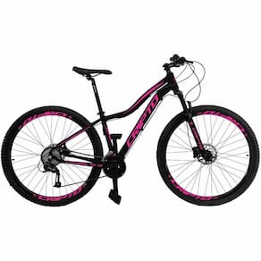 Bicicleta Aro 29 Cripto 24 Marchas Shimano E Freio A Disco - Preto-rosa - 15" Preto-rosa