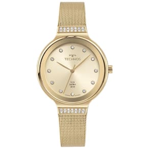 Relógio Technos Feminino Ref: Gl32Bd/1D Safira Mesh Dourado