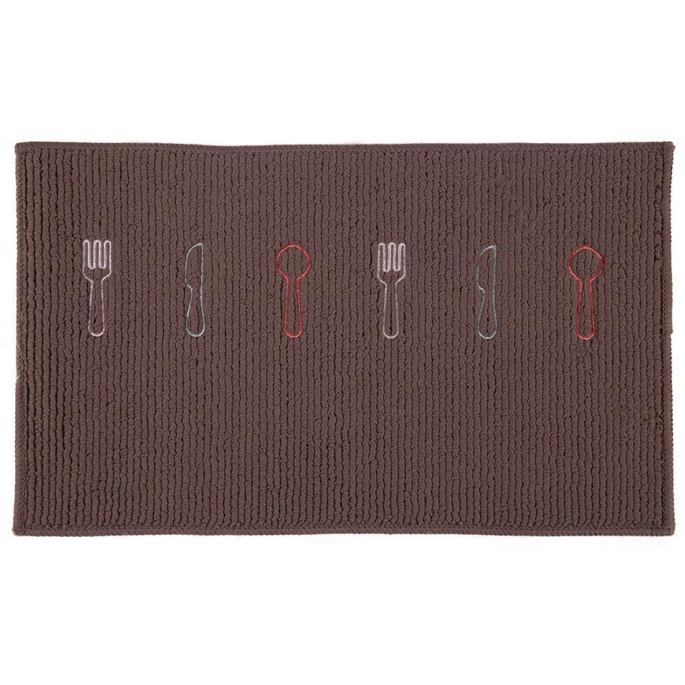 Tapete de Cozinha Vizapi Posate 40x60cm Marrom Castor