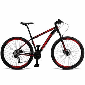 Bicicleta Aro 29 Cripto 24 Marchas Shimano E Freios A Disco - Preto-vermelho - 19" Preto-vermelho
