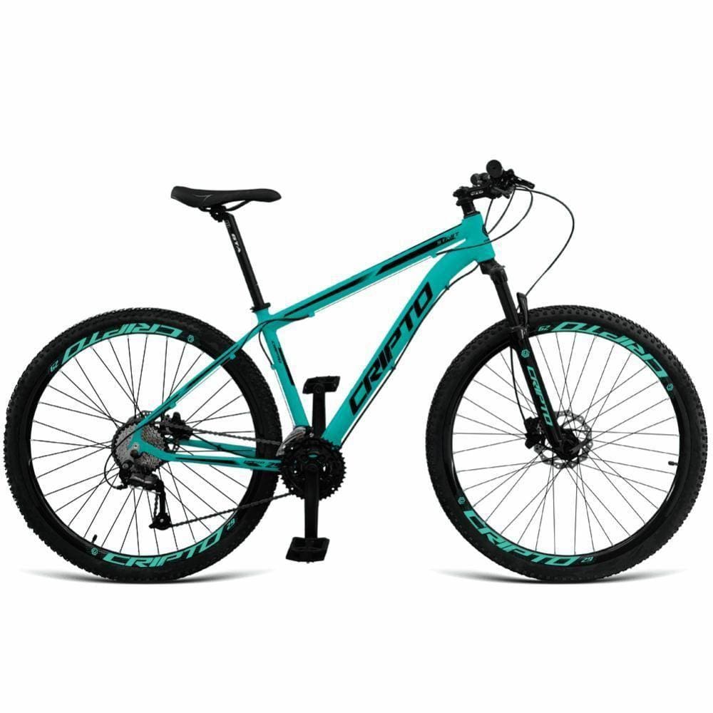 Bicicleta Aro 29 Cripto 24v Shimano Fr. Hidraulico-trava-k7 - 21" Verde Anis-preto