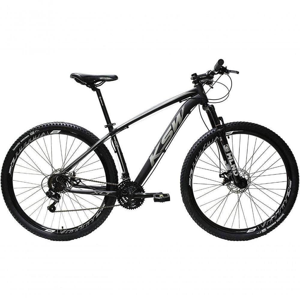 Bicicleta Aro 29 Ksw 27v Freio Hidráulico C-trava E K7 11-40 - Preto-prata - 19 Preto-prata