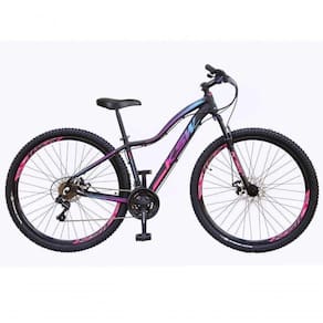 Bicicleta Aro 29 Ksw 24v Shimano, Freio Hidraulico, Trava-k7 - 15" Preto-rosa E Azul