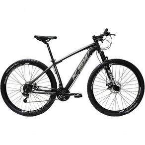 Bicicleta Aro 29 Ksw 24v Acera, Freio A Disco, Trava E K7 - Preto-prata - 19" Preto-prata