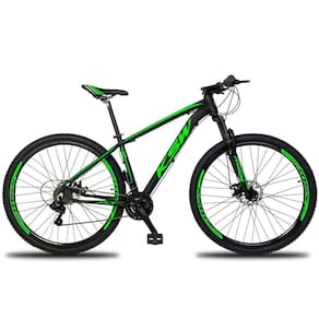 Bicicleta Alumínio Aro 29 Ksw Dianteiro Shimano Tz 24 Marcha - Preto-verde - 21" Preto-verde