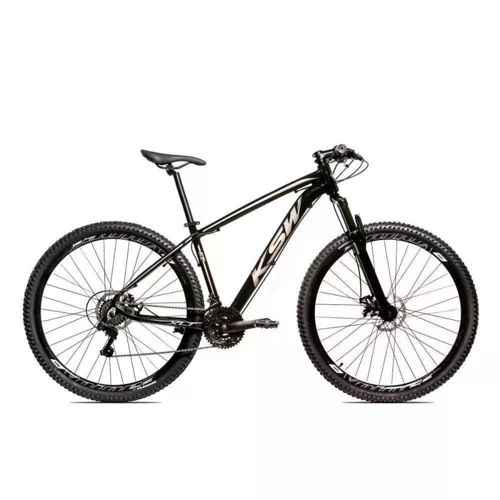 Bicicleta Aro 29 Ksw Xlt 21 Marchas Shimano E Freios A Disco - Preto-prata - 19" Preto-prata