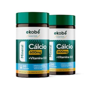 Cálcio 600mg + Vitamina D3 Mineral 30 Cápsulas Ekobé