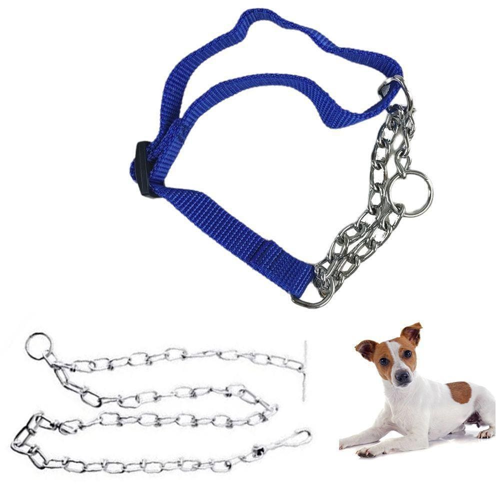 Coleira Guia Aço Semi Enforcadora Kit Corrente Pet Caes