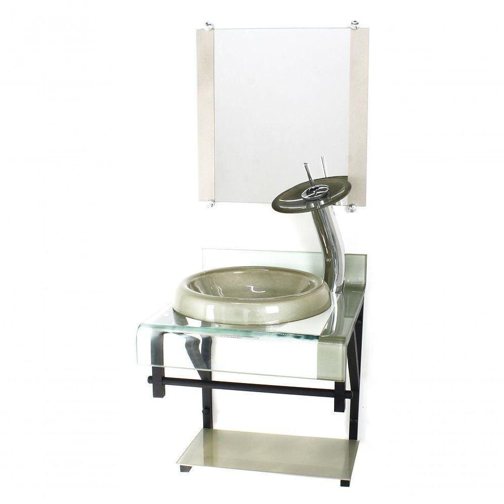 Gabinete De Vidro 40cm Cuba Chapéu
