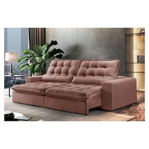 Sofá Orion 3 Lugares Retrátil Zara Rose