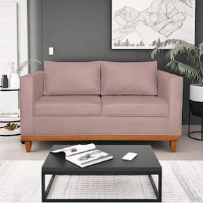 Sofá 2 e 3 Lugares Europa 180cm Conforto e Elegância Linho Rosê