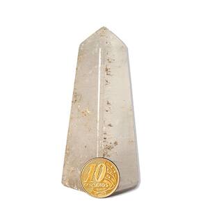 Obelisco Quartzo Cristal 80mm Pedra Natural Classe D 117g